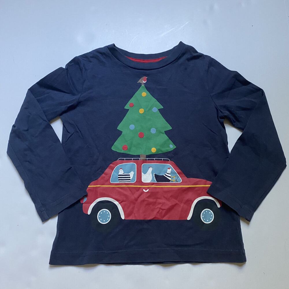 Mini Boden Holiday Christmas Chicken Long Sleeve Shirt